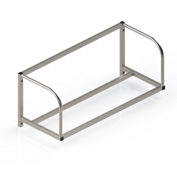 Étagère inox, murale, pleine et inclinée, pour panier lave-vaisselle - Type 2