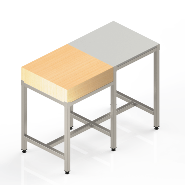 Table Inox Poly Bois combinée pour la cuisine professionnelle