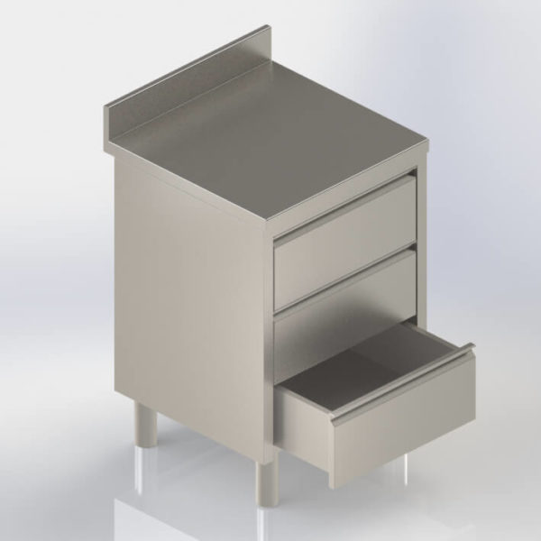 Bloc tiroirs rangement inox