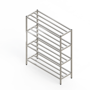 Casier batterie inox avec étagères barreaudées