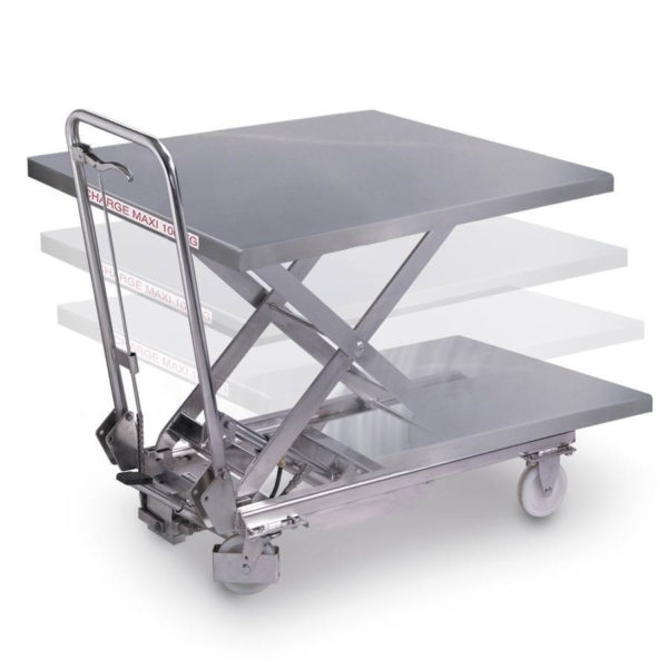 Chariot élévateur inox