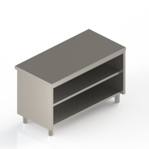 Meuble inox professionnel bas ouvert avec étagère