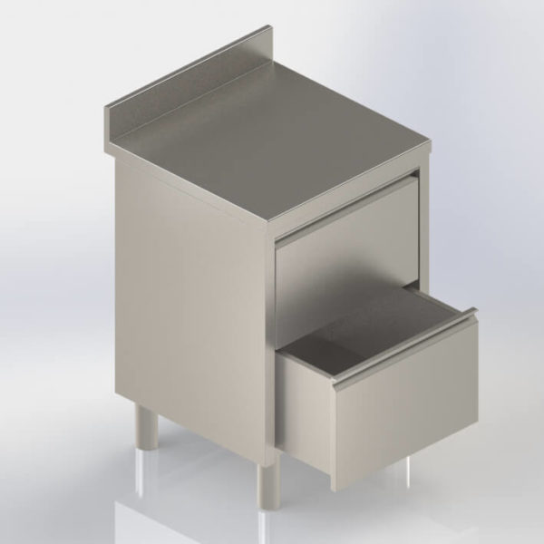 Meuble de rangement bloc tiroirs en inox